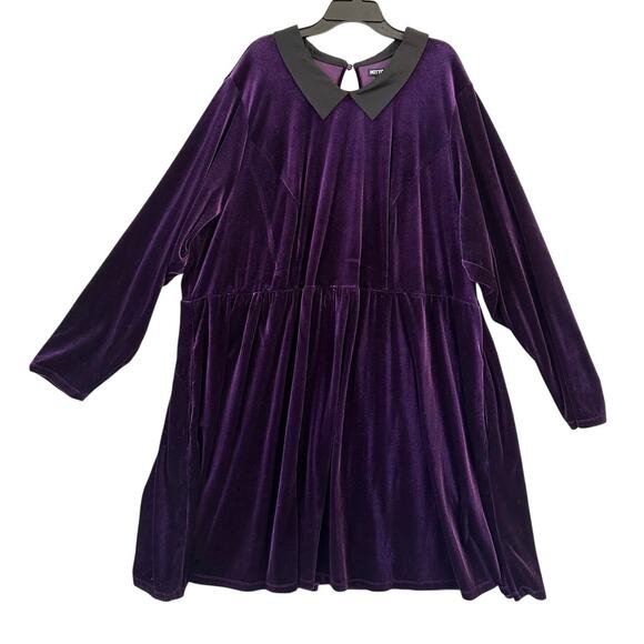 Hot Topic Purple Velvet Dress 5 5X Witchy Goth Whimsigoth - Picture 1 of 8